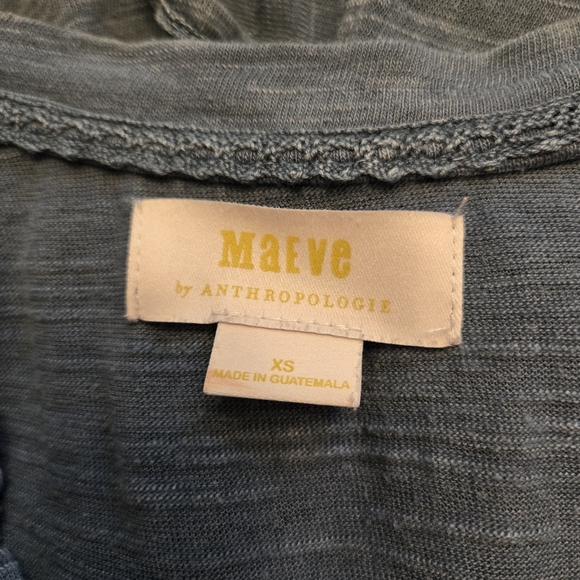 MAEVE Anthro ruffle open back tank top faded blue sleeveless split blouse Sz XS - Picture 4 of 5